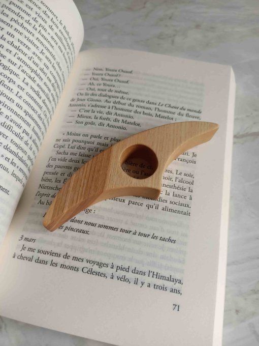 bague de lecture en bois clair frêne