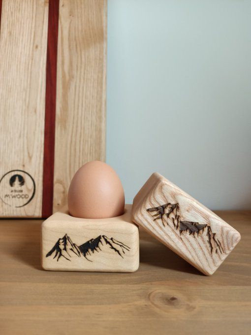 Coquetier / rond de serviette montagne 