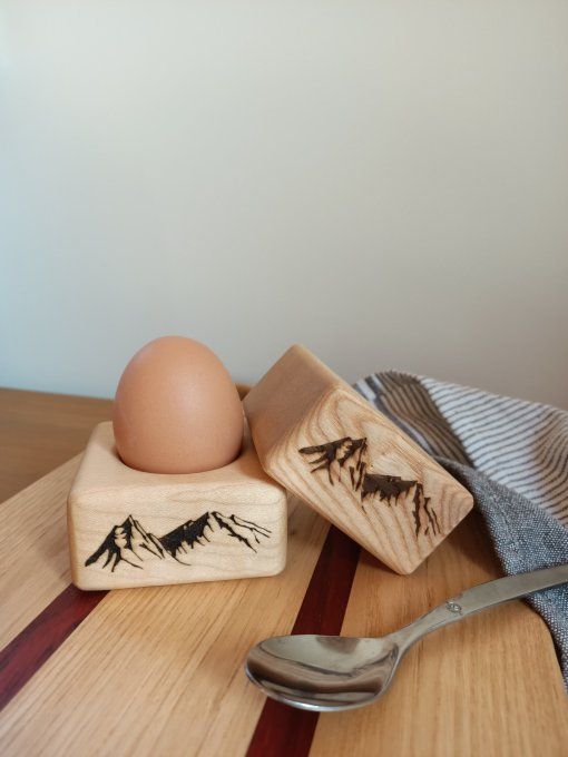 Coquetier / rond de serviette montagne 