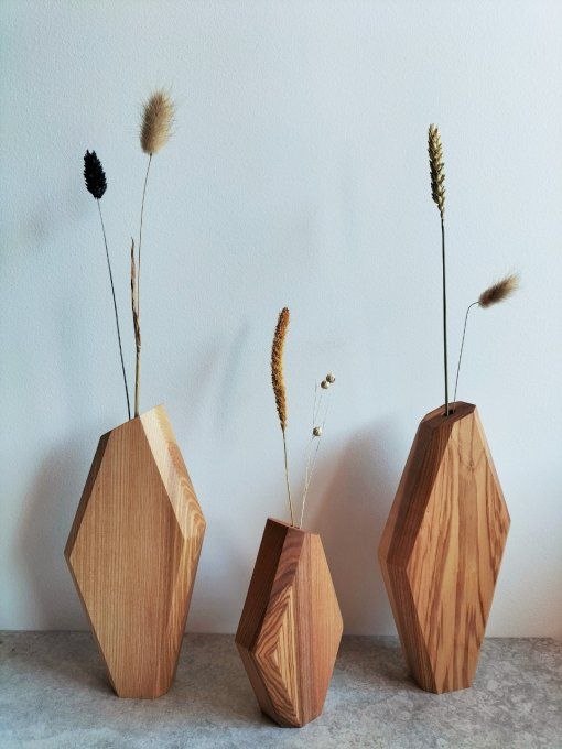 Soliflore bois allongé en frêne pour fleurs séchées