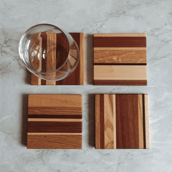Sous verres multiessences en bois massif